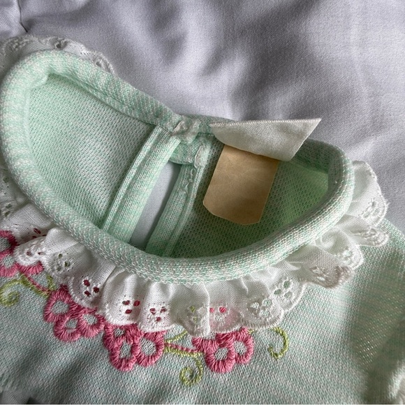 Vintage 60s Carter’s Mint Green Eyelet Baby Dress – 12 Months - Picture 6 of 6